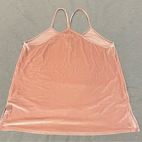 Madewell Light Pink Velvet Racerback Cami Top Medium Soft Shimmer Tank - Picture 5 of 6